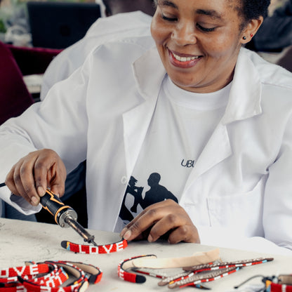 Woven LOVE Bracelet - Red/White