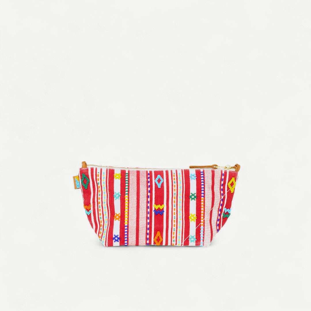 Large Convertible Pouch - Fez Beaded Stripe
