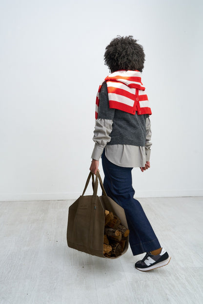 Leather Log Carrier - Chocolate