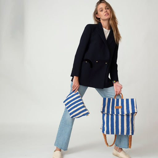Brushstroke Stripe Backpack - Iris/Eggshell lifestyle image