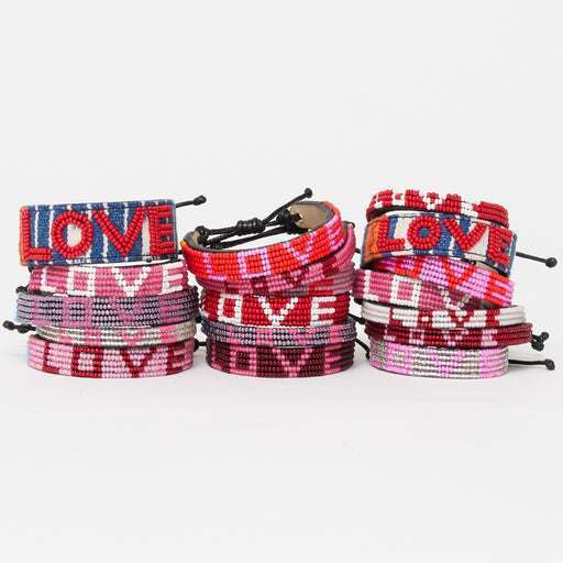 Maasai Baule LOVE Bracelet - Red lifestyle image