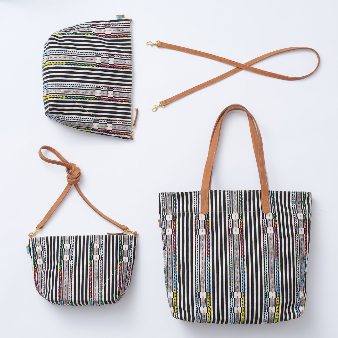 Go-To Tote - Black Beaded Stripe