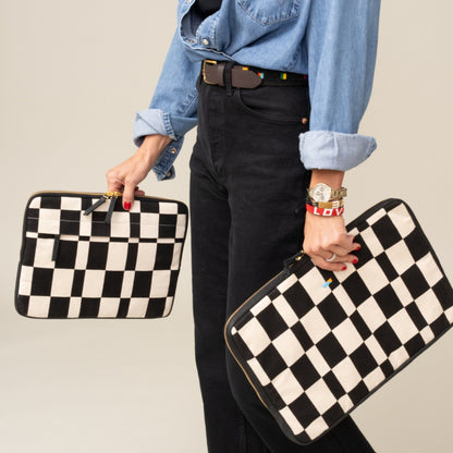 FINAL SALE: Laptop Sleeve - Large - Black Checker