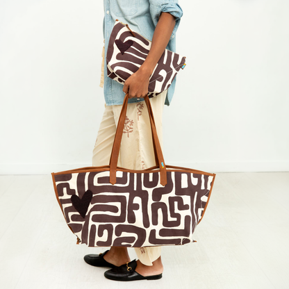 Shoulder Tote Fig Kuba Heart Bundle