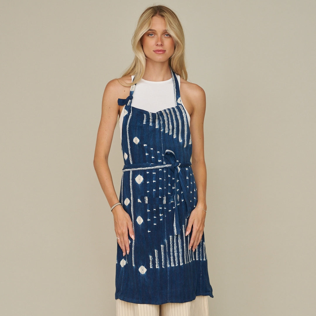 African Indigo Cloth Apron #03