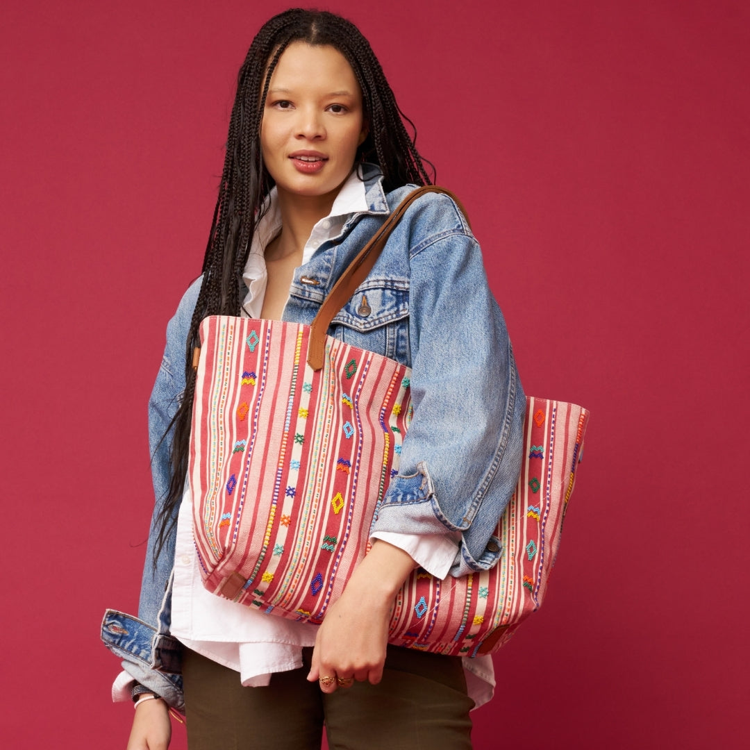 Samburu Tote - Fez Beaded Stripe