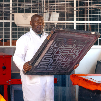 Go-To Tote - Black Kuba with Beaded Red Love