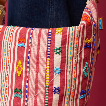Pipa Bag - Fez Beaded Stripe