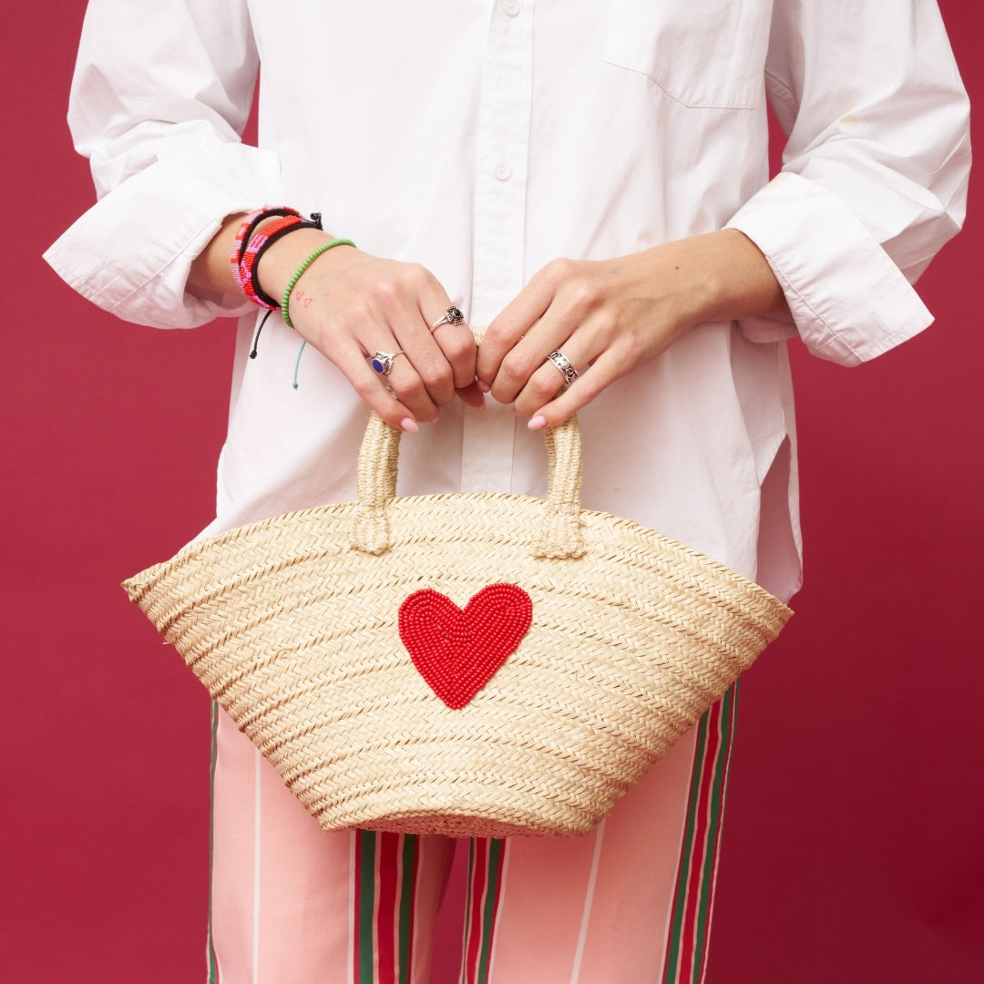 Mini Palma with Beaded Red Heart