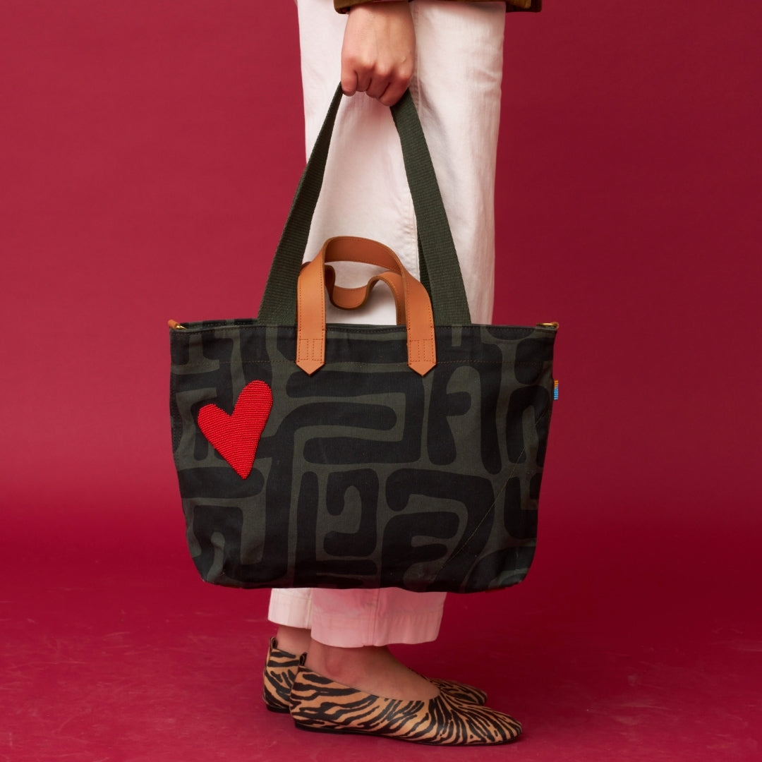 Commuter - Safari Kuba with Red Beaded Heart