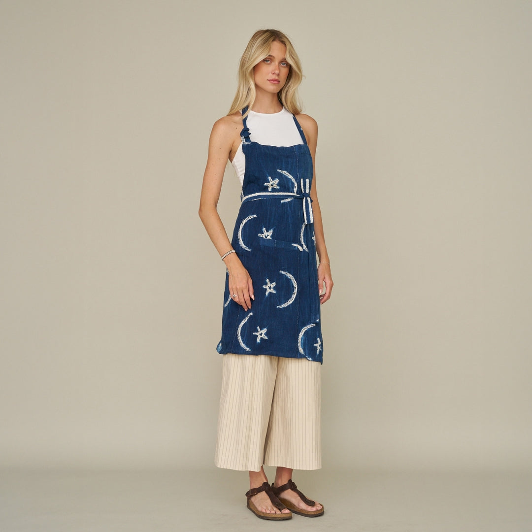 African Indigo Cloth Apron #06