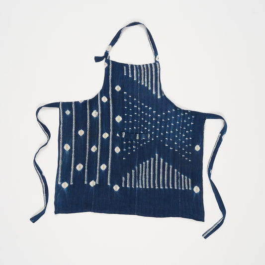 African Indigo Cloth Apron #04