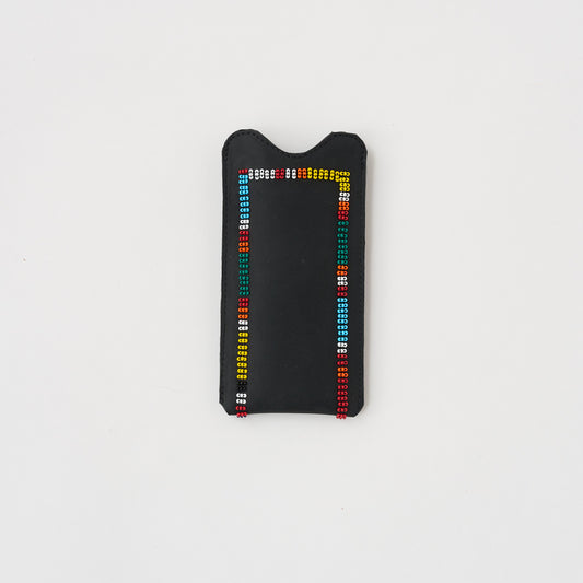 Beaded Leather Glasses Case - Multi