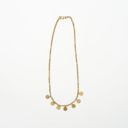 Brass Coin Drop Necklace