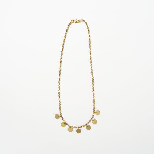 Brass Coin Drop Necklace