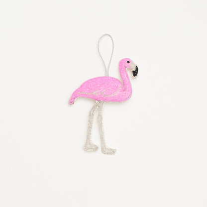 Beaded Ornament - Flamingo