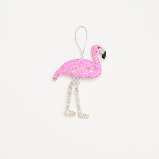 Beaded Ornament - Flamingo