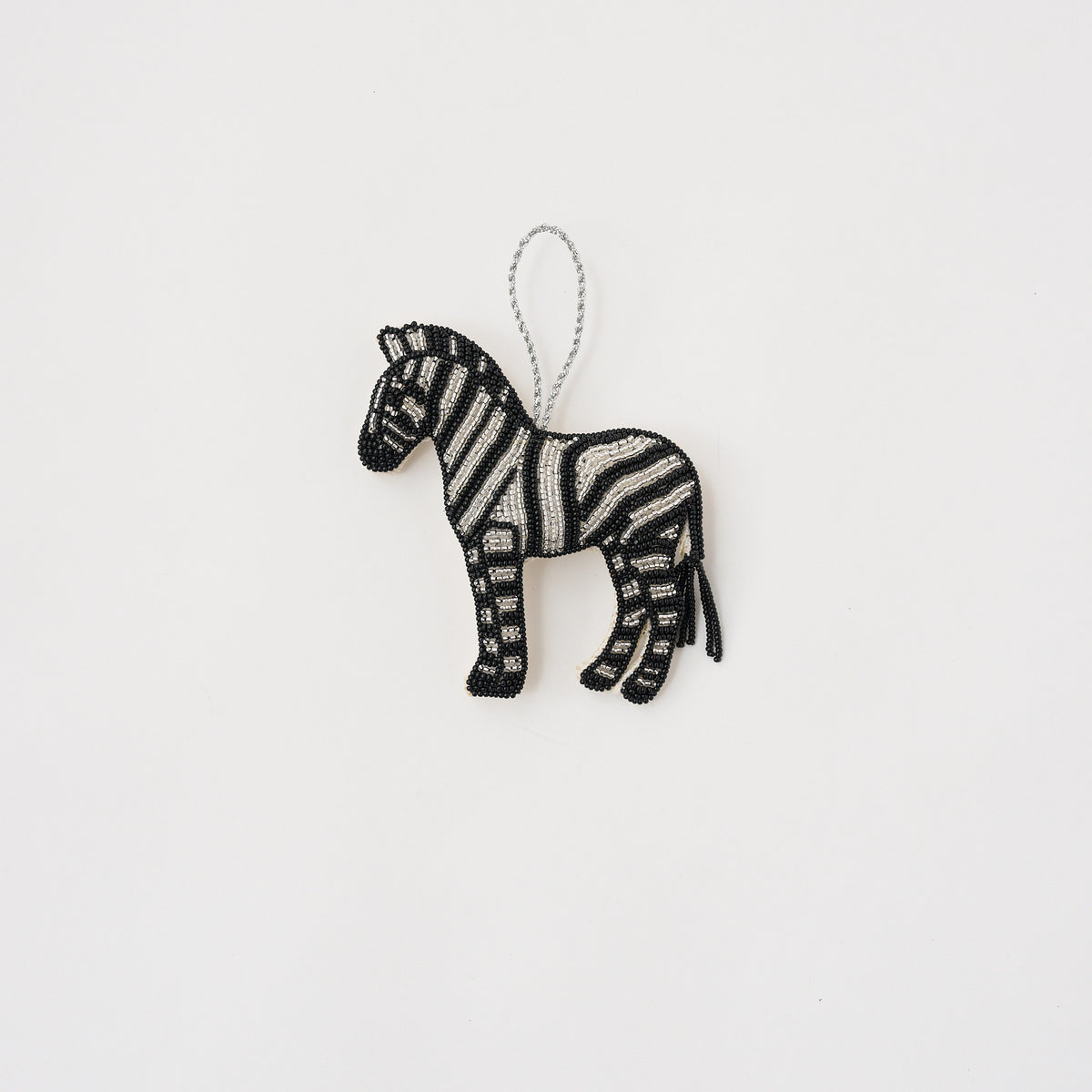 Beaded Ornament - Zebra