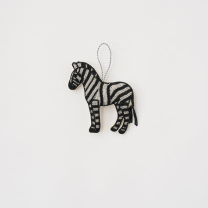 Beaded Ornament - Zebra