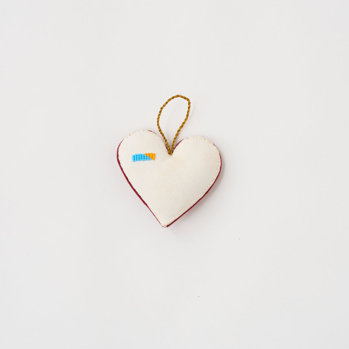 Beaded Ornament - Red Beaded Heart