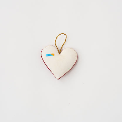 Beaded Ornament - Red Beaded Heart