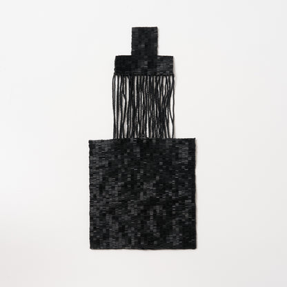 Beaded Wristlet Bag - Black