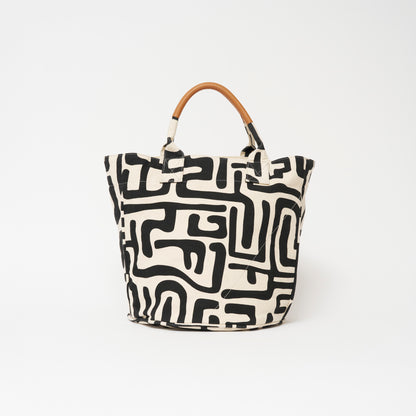 Weekender Bag - Black Kuba with Red Beaded Heart