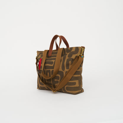 Carryall – Mocha Kuba with Red Beaded Heart