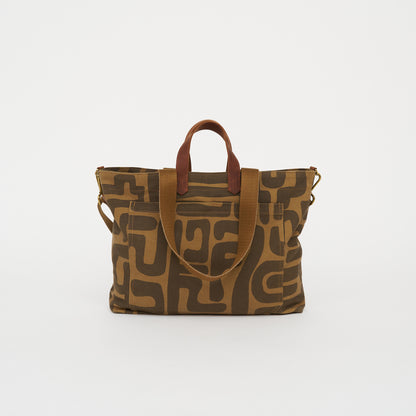 Carryall – Mocha Kuba with Red Beaded Heart