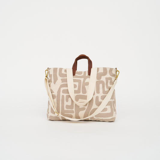 Carryall – Sand Kuba with Pearl Beaded Heart