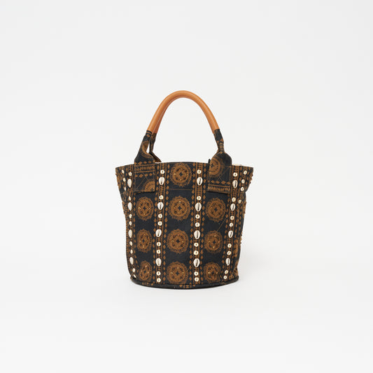 Daytripper Bag - Chocolate Beaded Yoruba Stripe