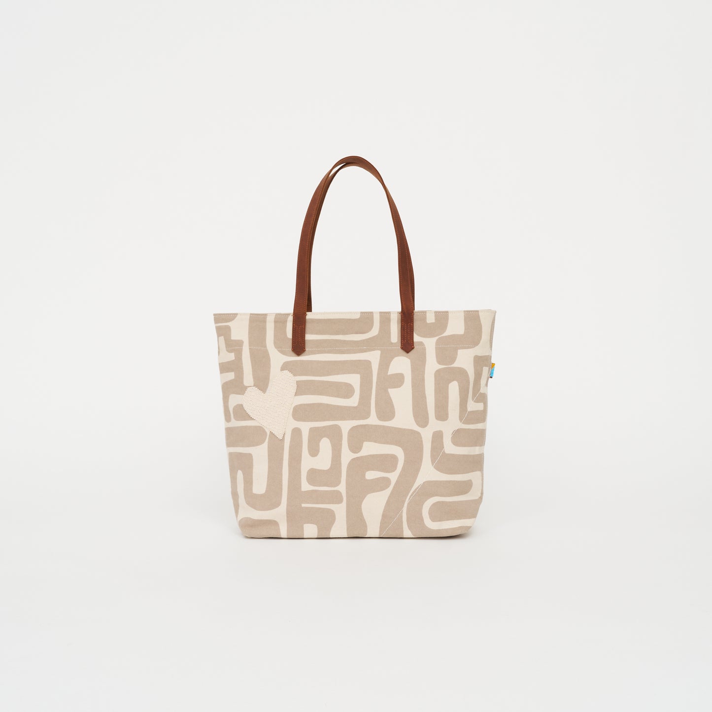 Go-To Tote – Sand Kuba with Pearl Beaded Heart