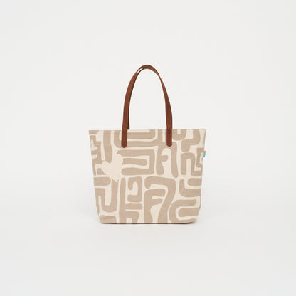 Go-To Tote – Sand Kuba with Pearl Beaded Heart