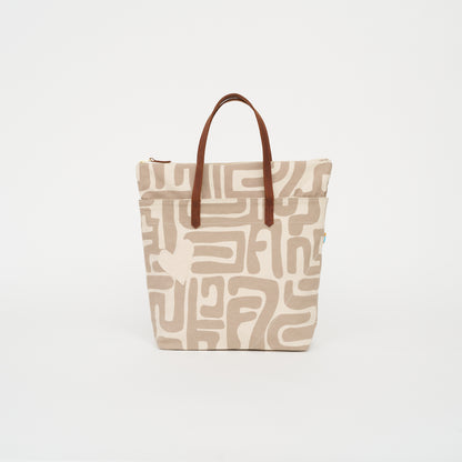 Go-To Tote – Sand Kuba with Pearl Beaded Heart