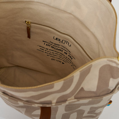 Go-To Tote – Sand Kuba with Pearl Beaded Heart