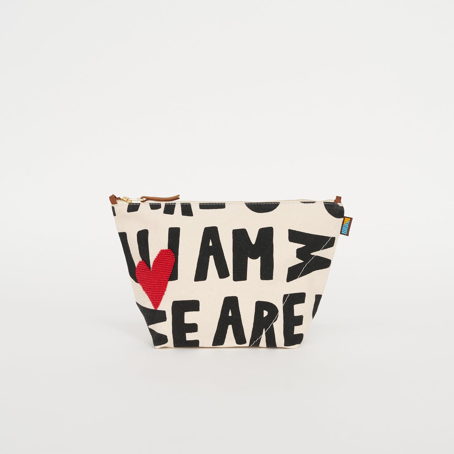 XL Convertible Pouch - UBUNTU: I Am We Are with Red Beaded Heart