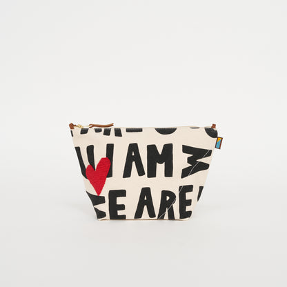 XL Convertible Pouch - UBUNTU: I Am We Are with Red Beaded Heart