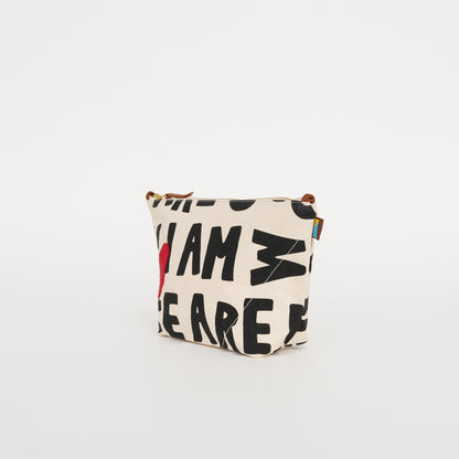 XL Convertible Pouch - UBUNTU: I Am We Are with Red Beaded Heart