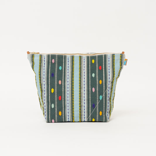 Jumbo Convertible Pouch - Beaded Bisa Stripe