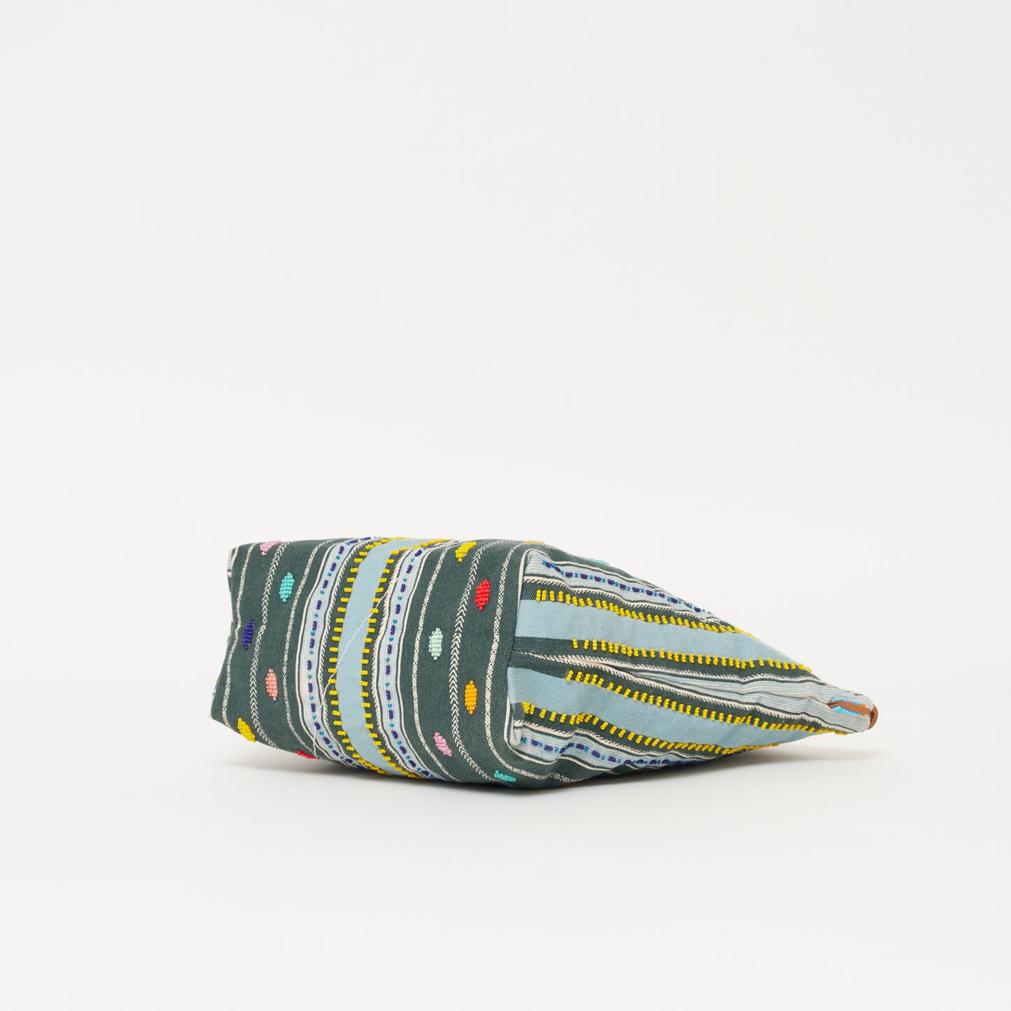 Jumbo Convertible Pouch - Beaded Bisa Stripe