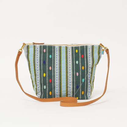 Jumbo Convertible Pouch - Beaded Bisa Stripe