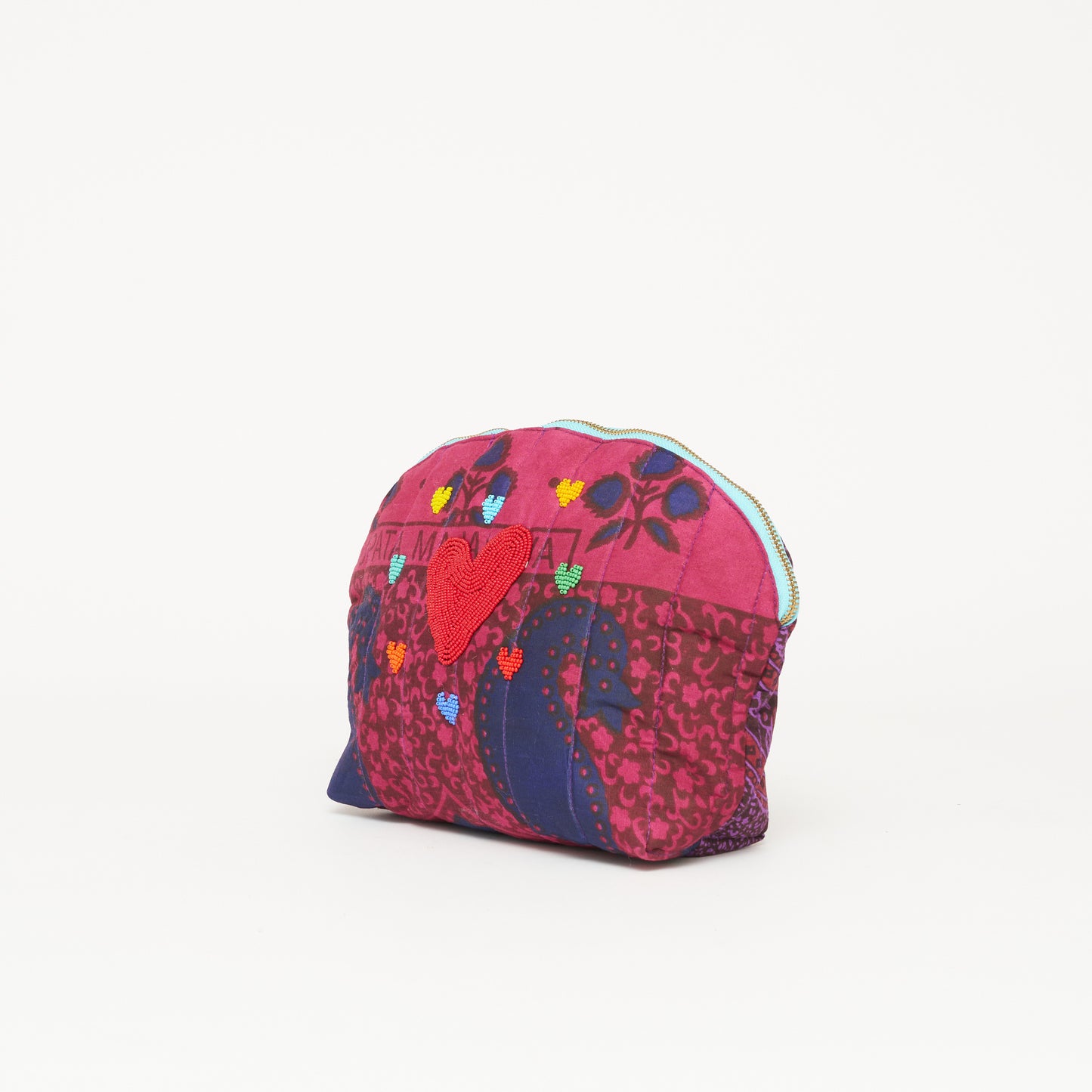 Kanga Pouch with Beaded Love - Raspberry