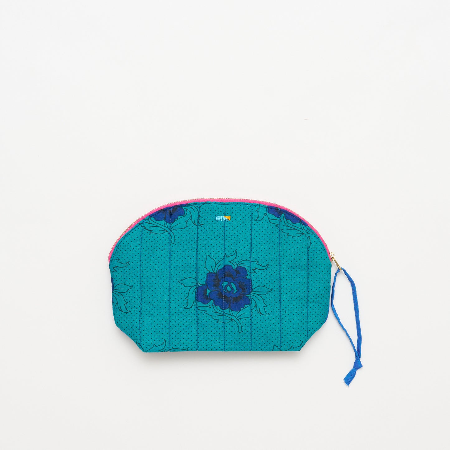 Kanga Pouch with Beaded Hearts - Blueberry Bloom