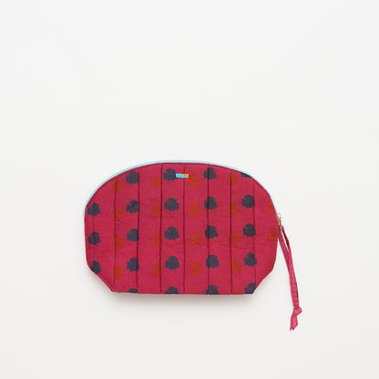 Kanga Pouch with Beaded Hearts - Bougainvillea