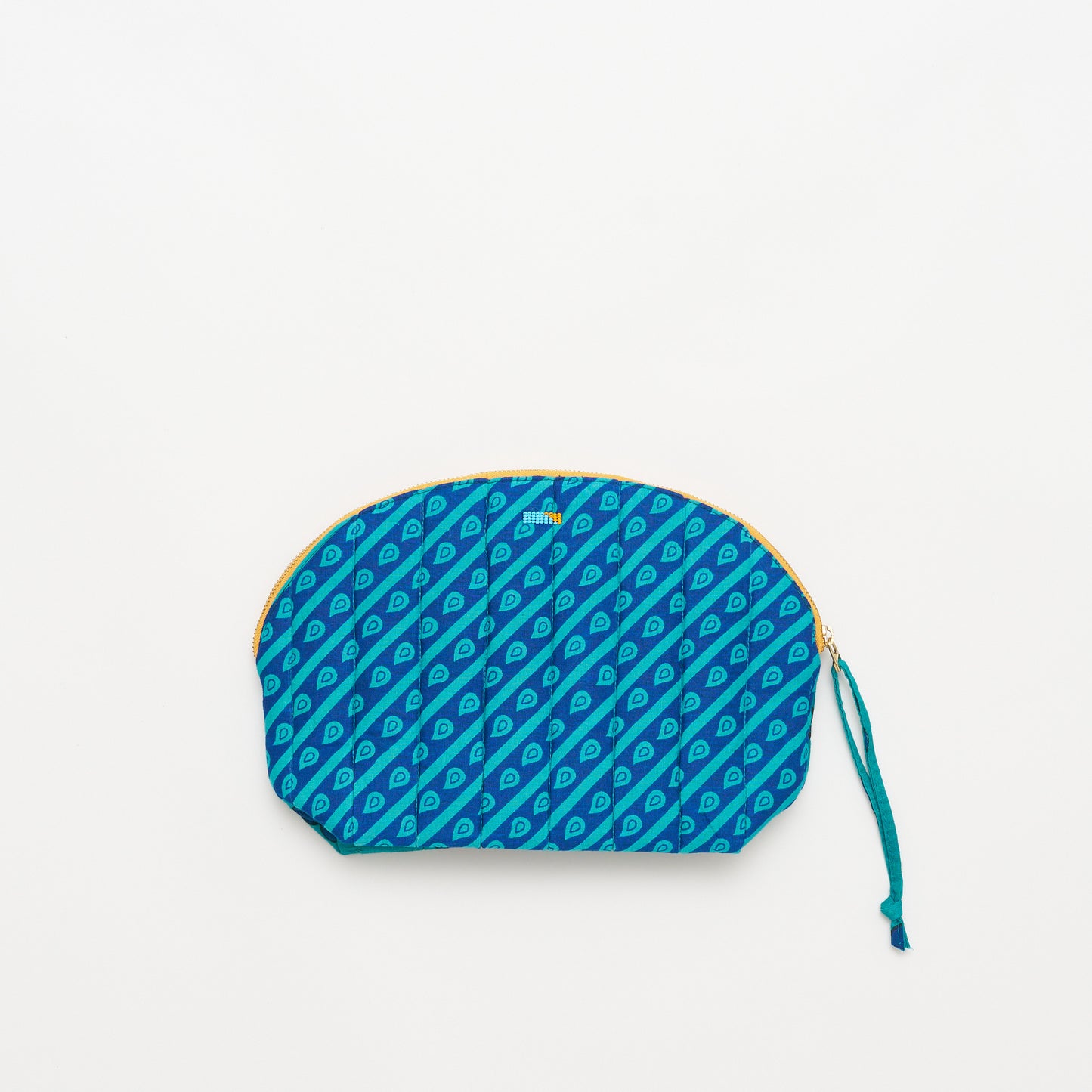 Kanga Pouch with Beaded Hearts - Aquamarine