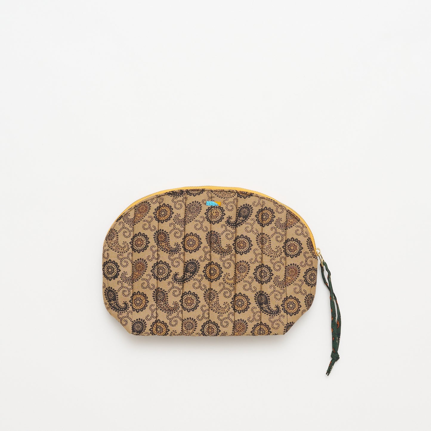 Kanga Pouch with Beaded Hearts - Olive