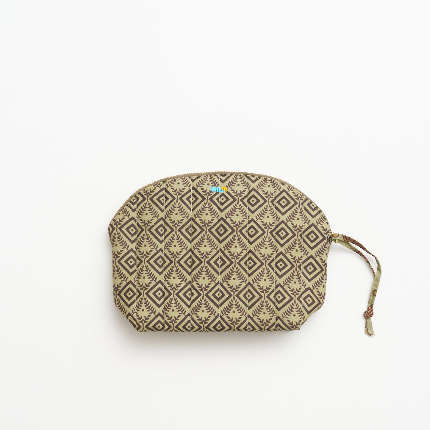 Kanga Pouch with Beaded Hearts – Sage Blossom