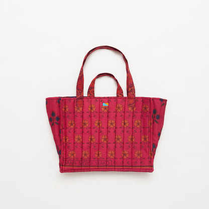 Kanga Tote with Beaded Love - Raspberry