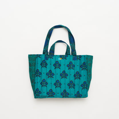 Kanga Tote with Beaded Love - Teal Lotus