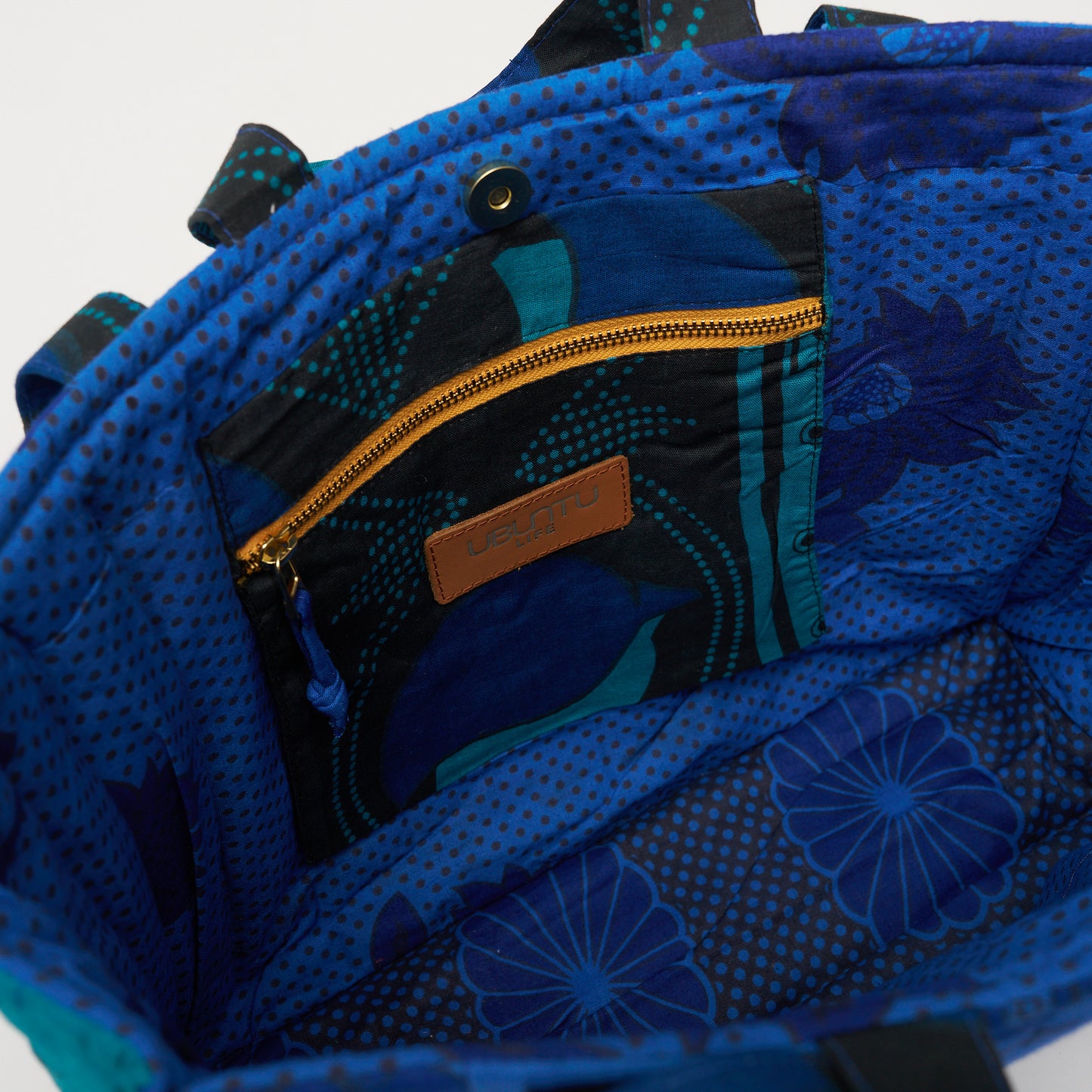 Kanga Tote with Beaded Love - Morning Glory